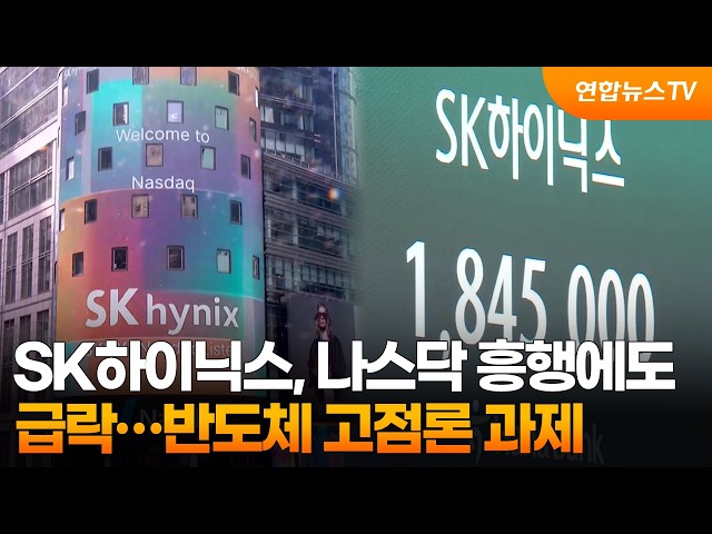 SK하이닉스, 나스닥 흥행에도 급락…반도체 고점론 과제 / 연합뉴스TV (YonhapnewsTV)