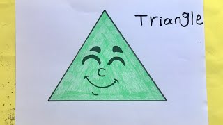 تعليم الرسم للأطفال/ڤيديوهات تعليمية للأطفال/ڤيديو تعليمي للأشكال/طريقة رسم مثلث Triangle drawing
