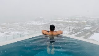Snowfall in Rooftop Infinity Pool  |New York| Hydrotherapy Pool  تساقط الثلوج في نيويورك