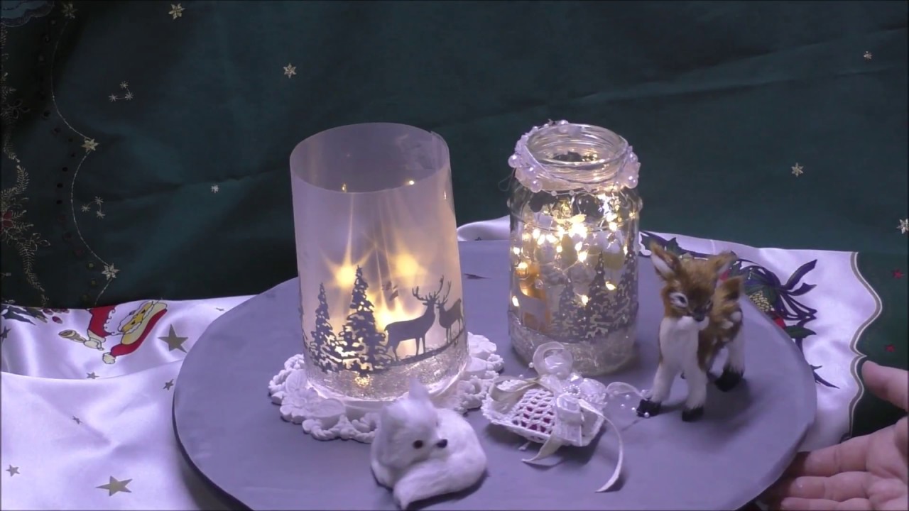 Winterliches Windlicht Aus Sternenfolie Und Papier Ausstanzungen Hirsche Und Tannen Youtube