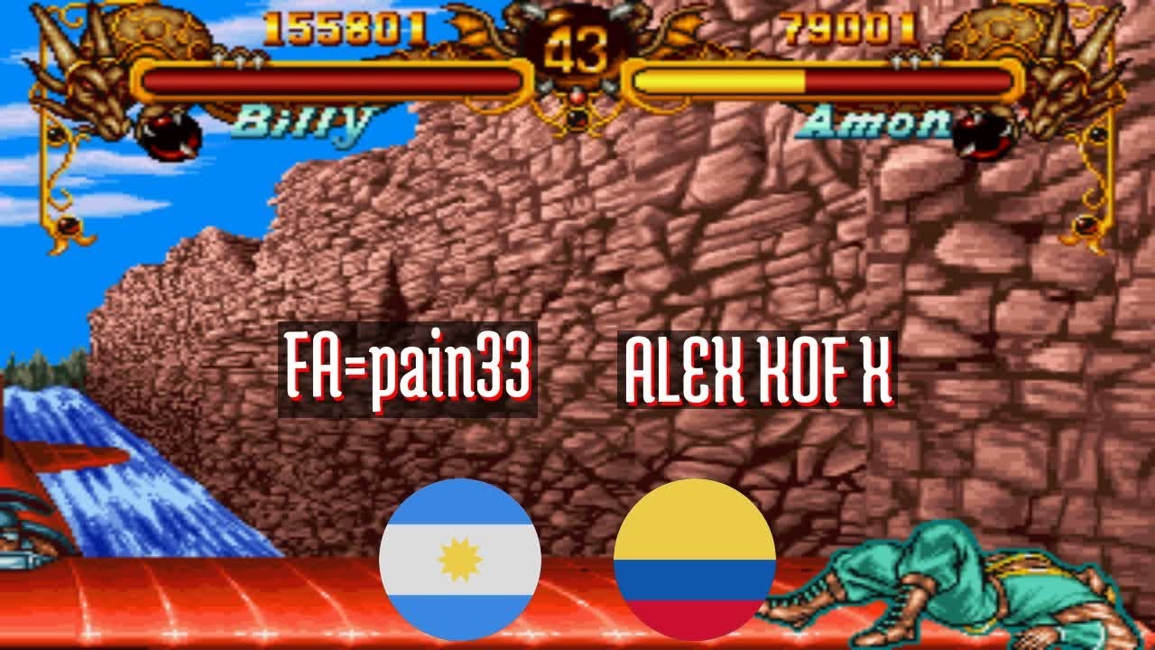 FT5 @doubledr: FA=pain33 (AR) vs ALEX KOF X (CO) [Double Dragon