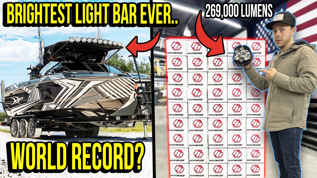 Making a world record LED light bar for our wake surf boat!  269,000 lumens!
