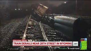 Train derails near 28th Street in Wyoming