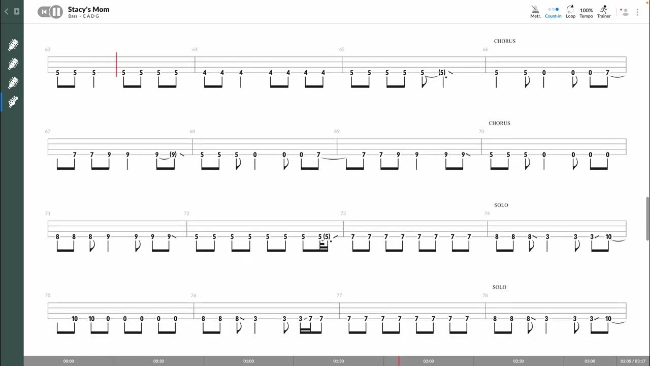 Fountains Of Wayne Stacy's Mom (BASS TAB PLAY ALONG) YouTube