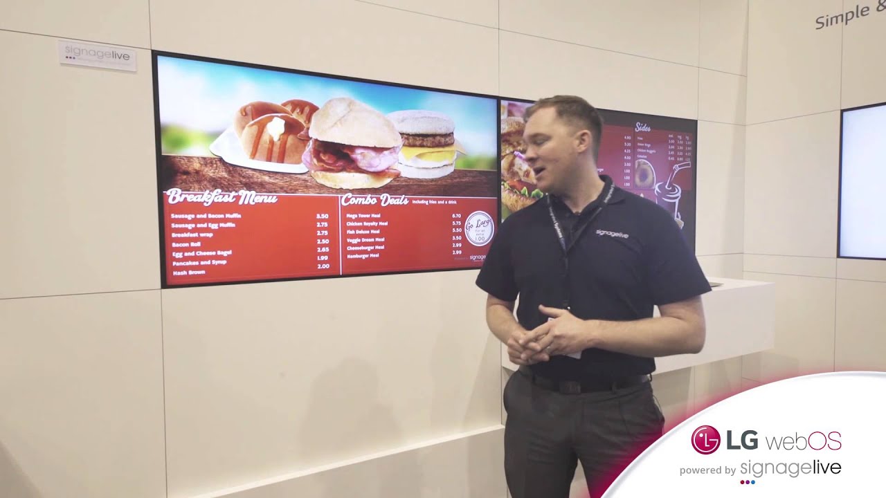 Signagelive at ISE 2015 LG webOS HMTL5 Menu Boards YouTube