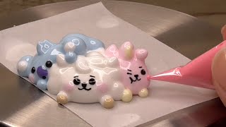 【BTS】BT21 BABYのお菓子を作ってみた/メレンゲクッキーBT21 Baby Meringue Cookies.