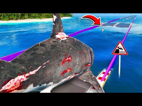 СМОЖЕТ ЛИ ГИГАНТСКАЯ АКУЛА МЕГАЛОДОН ПРОЕХАТЬ ГЛУБОКУЮ ЯМУ С ВОДОЙ 🌴 ГТА 5 МОДЫ РАЙЛЮХА