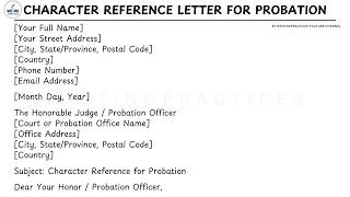 How To Write A Character Reference Letter for Probation Template Step by Step Guide WritingPractices