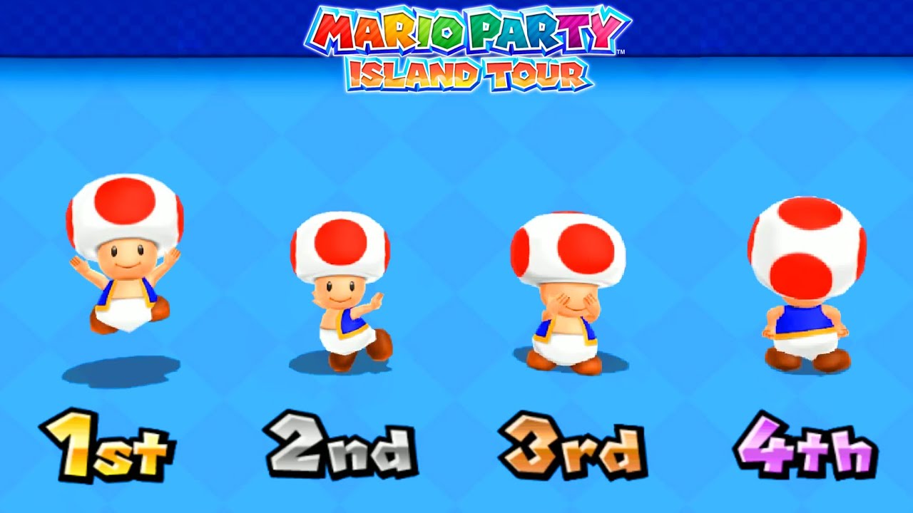 Mario Party: Island Tour Minigames - Toad Vs Peach Vs Mario Vs Yoshi (Master COM)