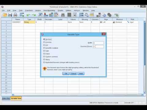 Changing variable type in SPSS
