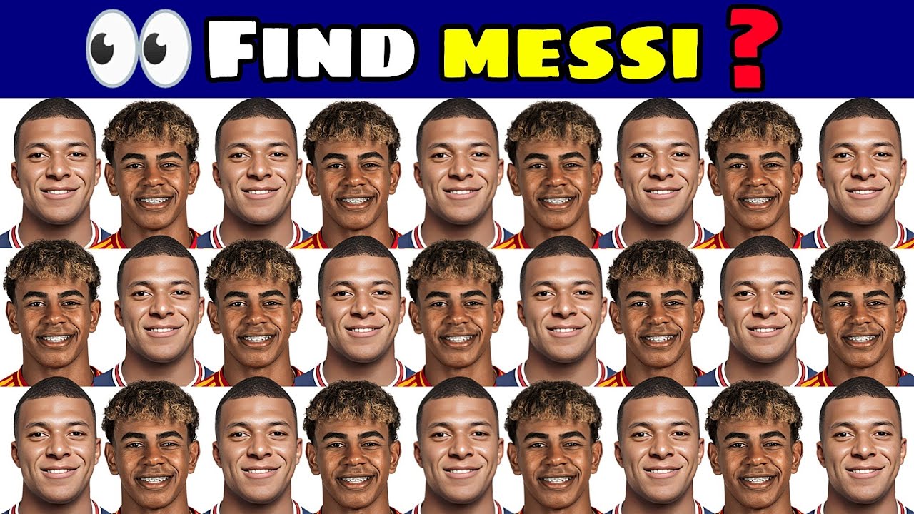 👀Guess! Can You Find Lionel Messi 🐐 Guess The Football Player ? Find ...