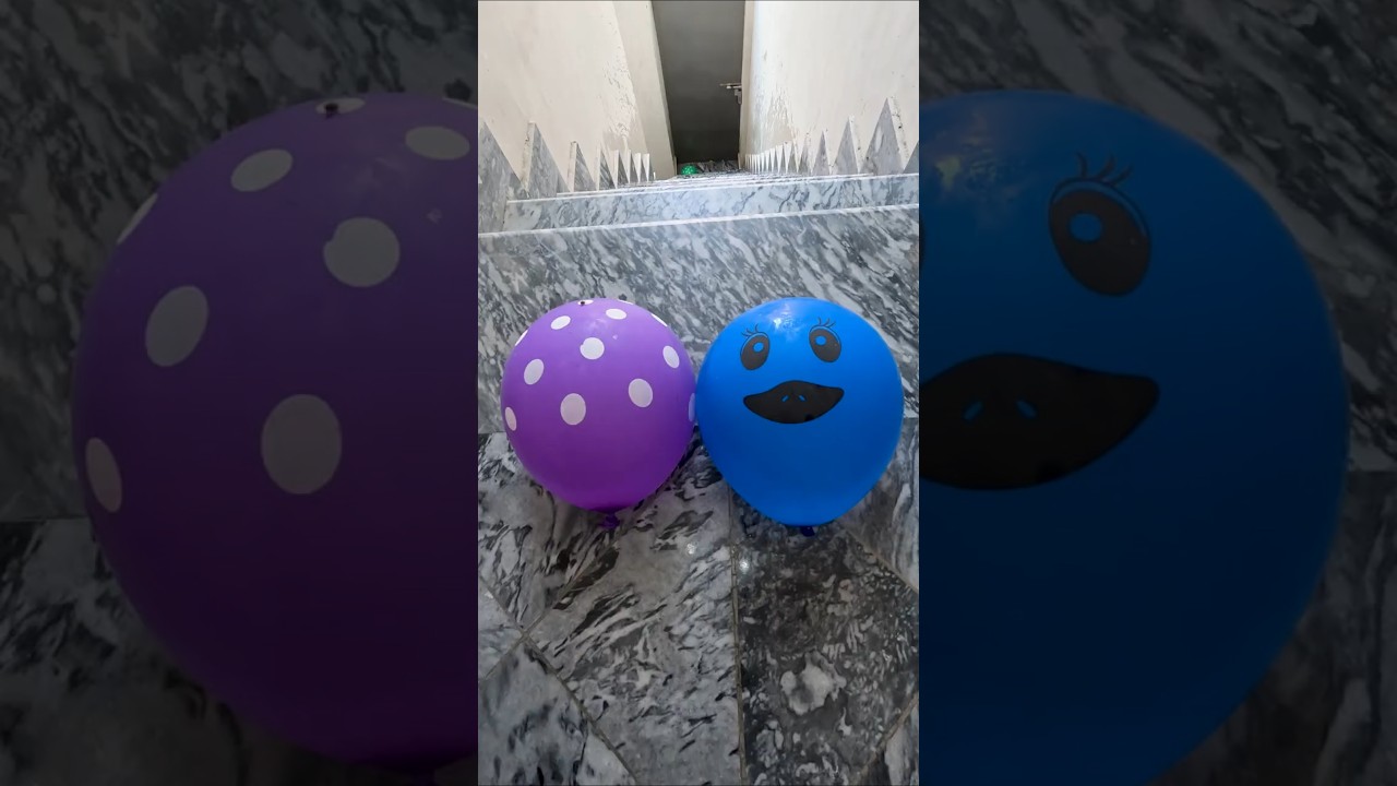 POV: Purple Polka Dot Balloon VS Blue Duck Balloon Drop Test 💦🎈 | ASMR Satisfaction in 4K