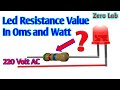 Led Resistance Calculation In Oms And Watt