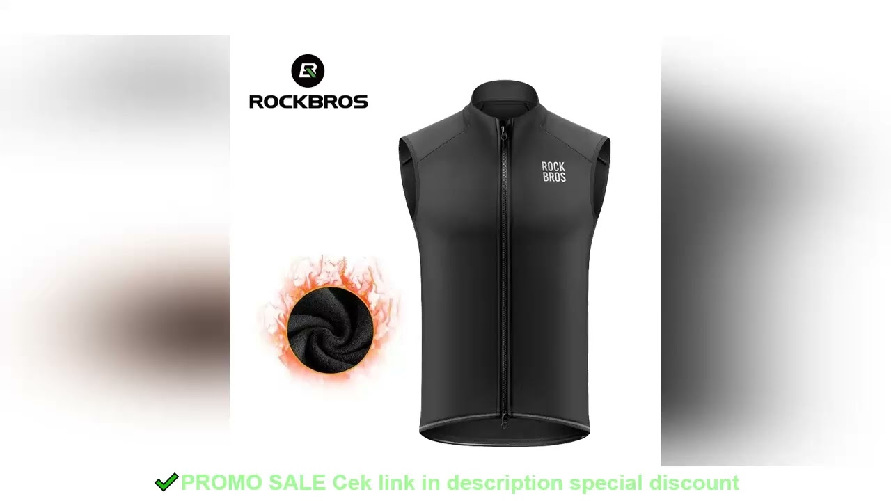 ROCKBROS Cycling Vest Windproof Winter Autumn Fleece Warm Bike Vest for Outdoor Sports MTB Road Ther