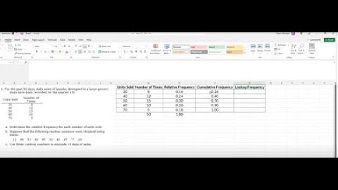 Simulation in Excel Using Probability Distribution & Random Numbers