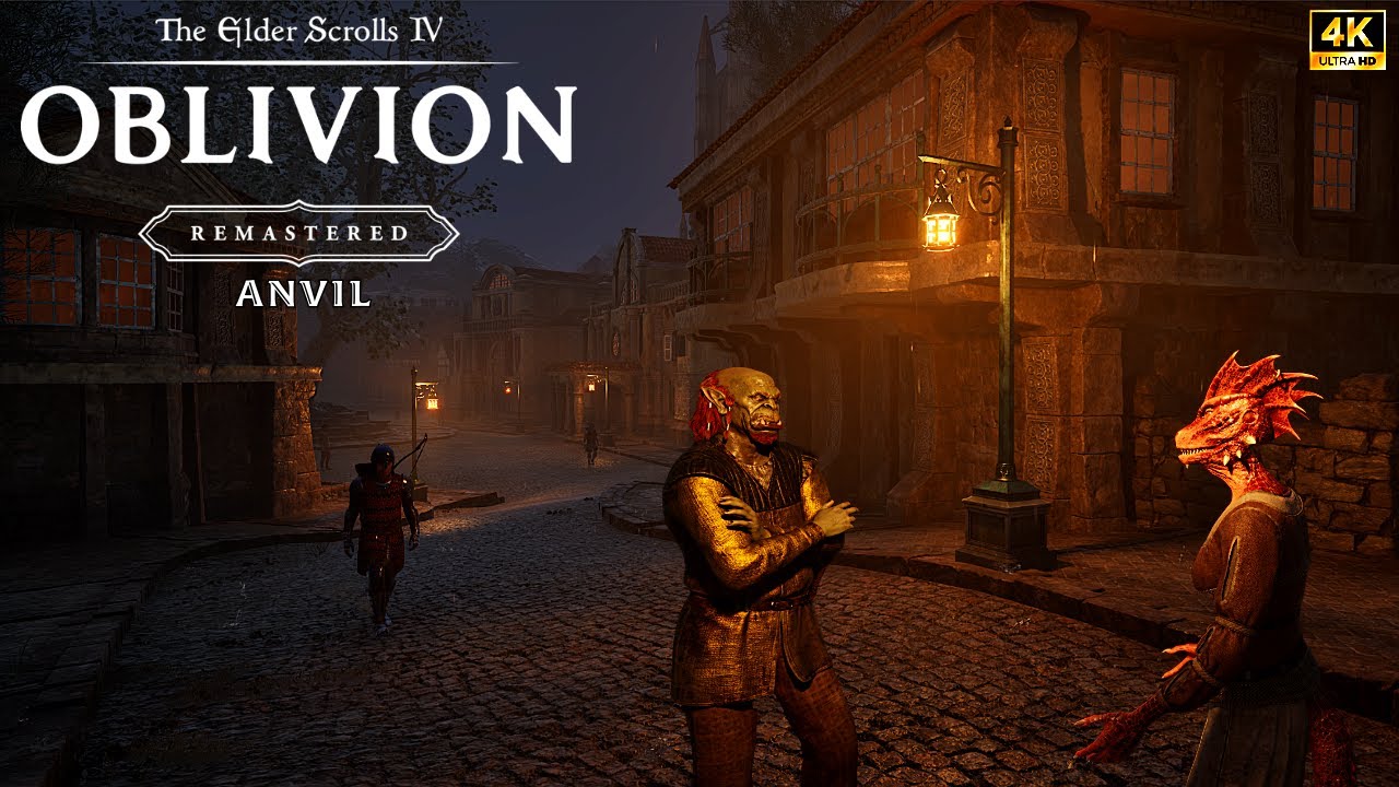 The Elder Scrolls Oblivion Remastered - Relaxing Rainy Night Walk Anvil
