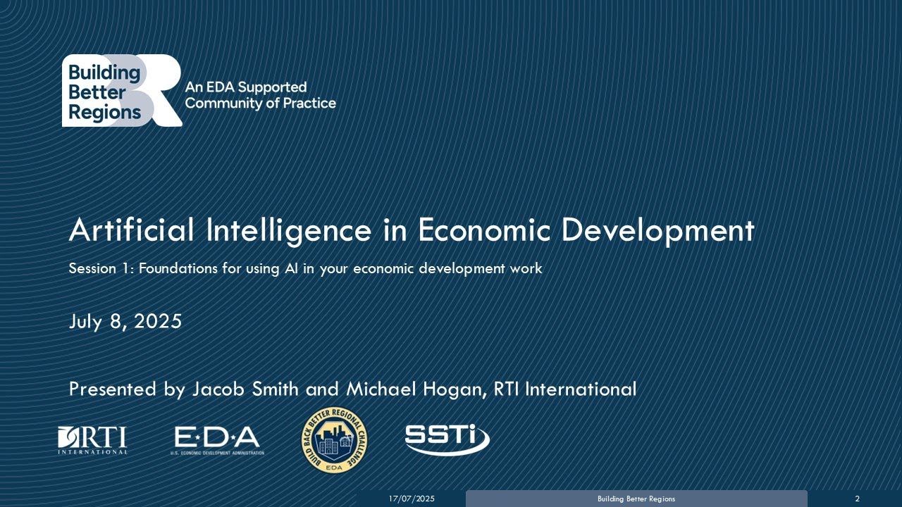 AI Series Session 1: Foundation for Using AI in Your Economic Development Work
