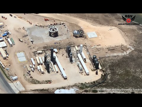 Exclusive! Aerial flyover over Space X Boca Chica Launch Site, 2hours after SN7 Ruptured!