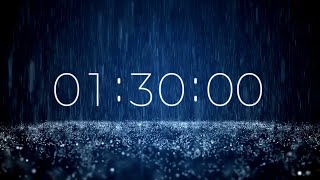 Quiet Classroom Timer – 90 Seconds ⏱️ Rain Sounds & Bell 🔔 4K Calm Visual