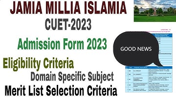 Jamia Millia Islamia CUET Admission Form 2023-24 | how to fill jamia cuet admission form 2023-24
