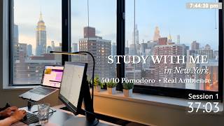 🩺7 Hour Study With Me LIVE in New York | 50/10 Pomodoro | Real Background Noise