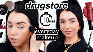 10 MINUTE MAKEUP ROUTINE \/\/ drugstore everyday makeup that *actually* takes 10 minutes!