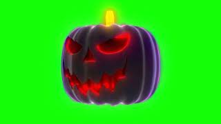 Footage of dark glowing pumpkins / Футаж темные  Тыквы хэлоуина на зеленом фоне