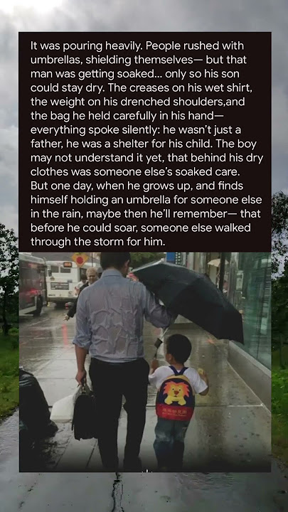 He Walked Through the Storm… So His Son Could Stay Dry 💔 |