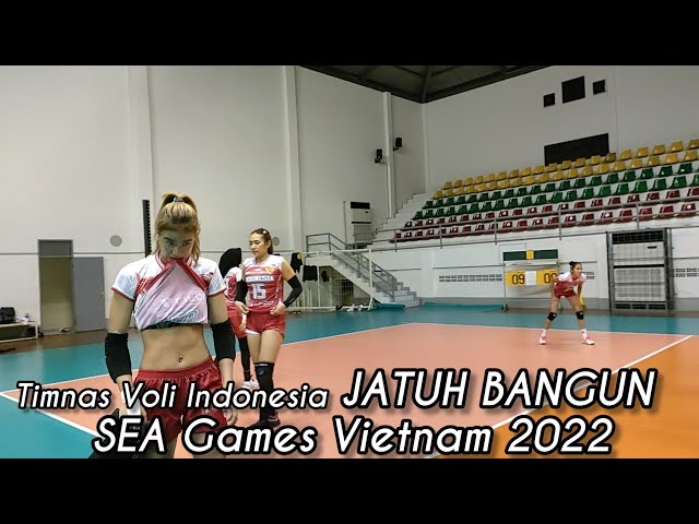 Jatuh bangun Timnas voli putri Indonesia : Passing Drill : SEA Games Vietnam 2022 #seagames class=
