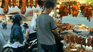 You Should Try! Supper Dinner! Roasted Duck, Pork Chopped & More | Great Cambodian Street Food