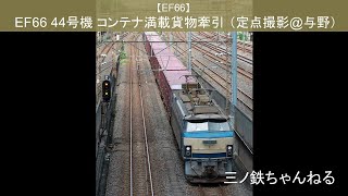 【EF66】EF66-44号機 コンテナ満載貨物牽引 (定点撮影@与野) 2009年11時46分