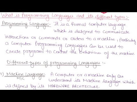 03- Different Types Of Programming Languages | C Programming Language for beginners