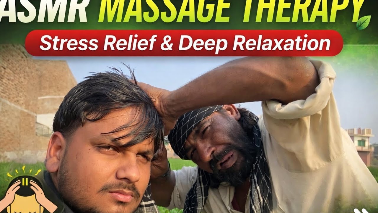 ASMR | Deep Relaxing ASMR Massage Therapy | Stress Relief Head & Shoulder Massage in Nature 🌿