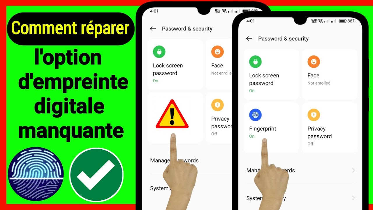 COMMENT RÉPARER L'empreinte digitale ne s'affiche pas dans les