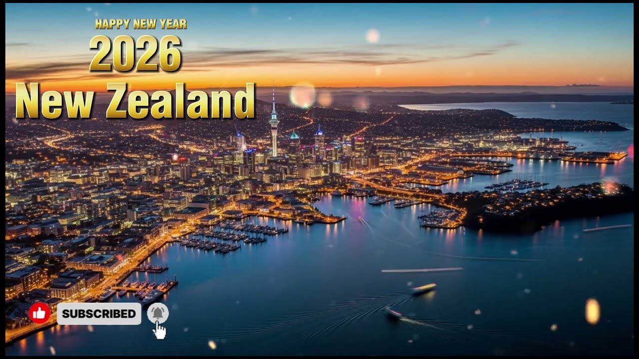 Празднование Нового года 2026 в Sky Tower в Новой Зеландии | Фейерверк в честь Нового года 2026 в...