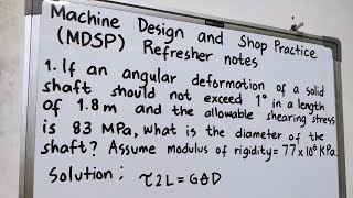 MACHINE DESIGN & SHOP PRACTICE (MDSP) - REFRESHER NOTES PART1 | PROBLEM SOLVING | TAGALOG TUTORIAL |