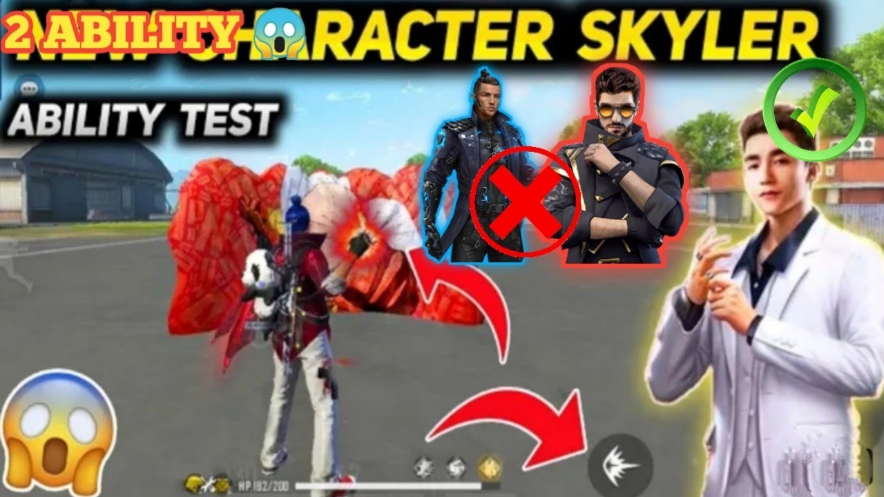 New Character Skyler Ability Test | Free Fire New Character Skyler | Skyler Character Free Fire