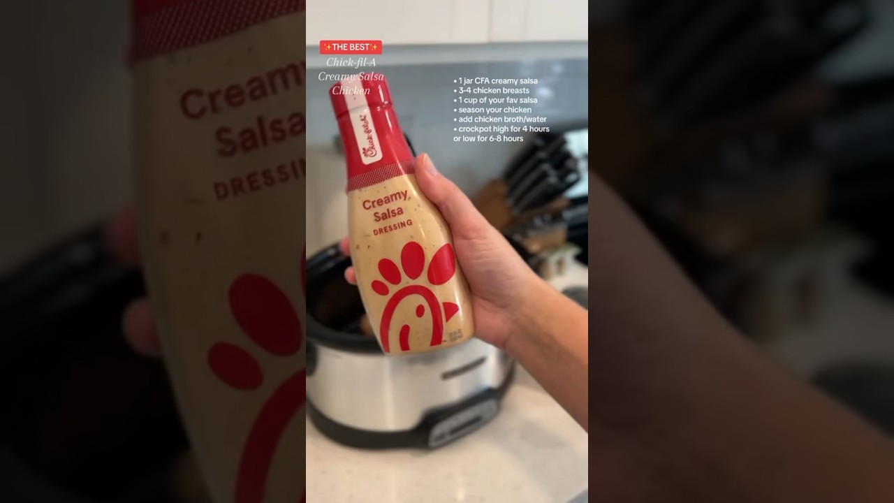 Chick-fil-A creamy salsa crockpot chicken #chickfila #crockpotchicken  #crockpotmeal #dinner - YouTube