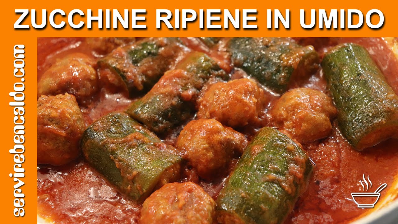 ZUCCHINE RIPIENE IN UMIDO... Con Polpette!!!!