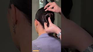 Sleek Low Bun Hairstyle 😍 | Easy & Elegant Hair Hack ✨#hairstyle #viralshorts #braidhairstyles