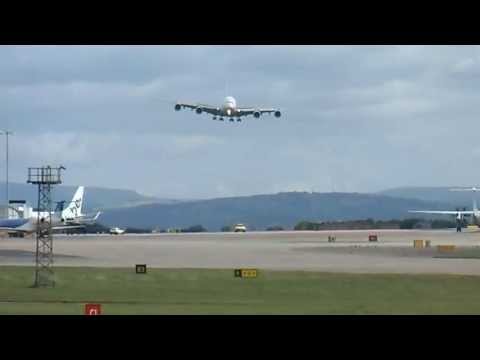 A380 Touch and Go (Aborted Landing) Manchester Airport July 11th 2012