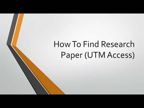 How To Find Research Paper (UTM Access)