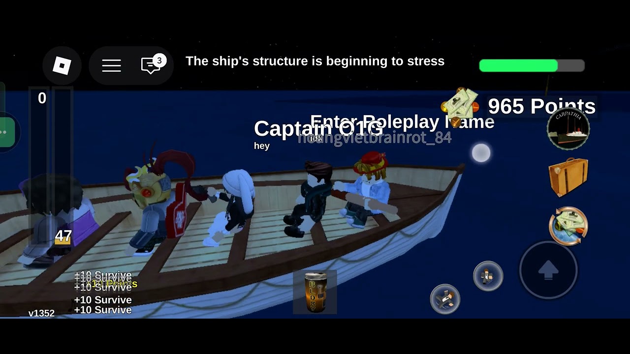 I play Roblox Titanic