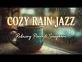 Cozy Spring Coffee Ambience ~ Relaxing Rain Jazz & Smooth Instrumental Vibes