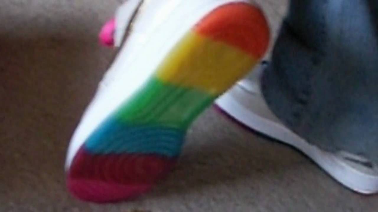 nike rainbow bottom shoes 