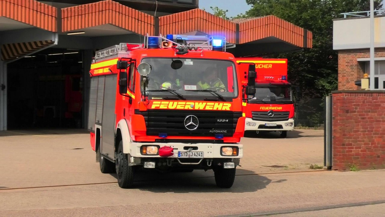 FF STADE ALTSTADT (ELW-C+RW+GW-TAUCHER) WASSERRETTUNG Feuerwehr auf Einsatzfahrt fire truck respond