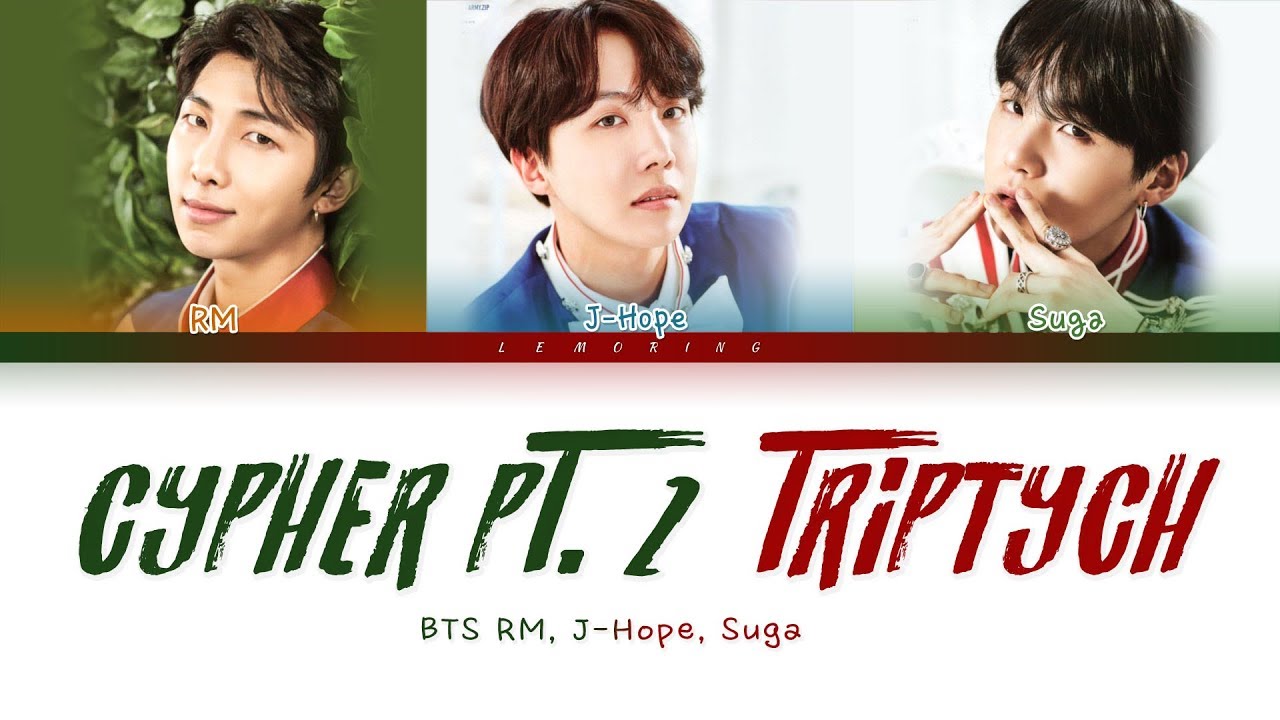 BTS RM J Hope Suga   BTS Cypher PT 2  Triptych Color Coded LyricsHanRomEng
