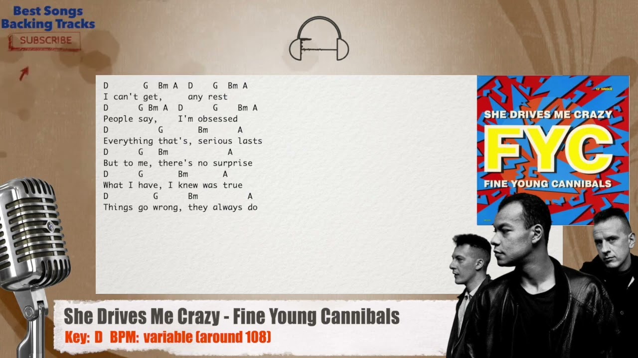 🎙 She Drives Me Crazy - Fine Young Cannibals Vocal Backing Track with
