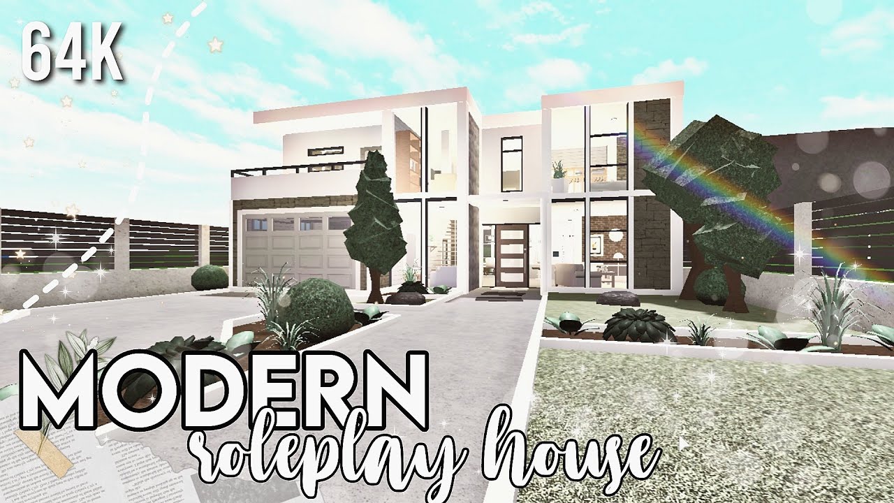 Bloxburg Modern Roleplay House 64k Roblox Speedbuild Youtube - roblox modern house roleplay