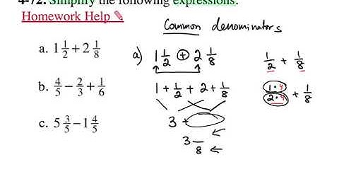 4-72 CC1 CPM -  Adding/Subtracting Fractions and Mix Numbers